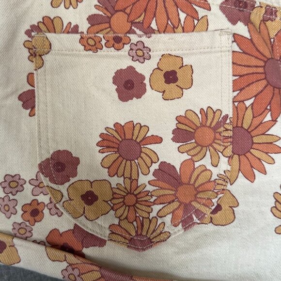 Free People We The Free 70s Retro Brown Floral Itty Bitty Micro Short Size 31 - Picture 7 of 15